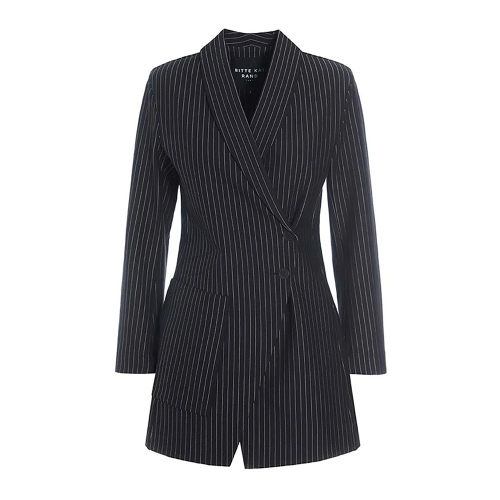 Bitte Kai Rand Pinstripe Jersey Blazer Jas Zwart Black Dames