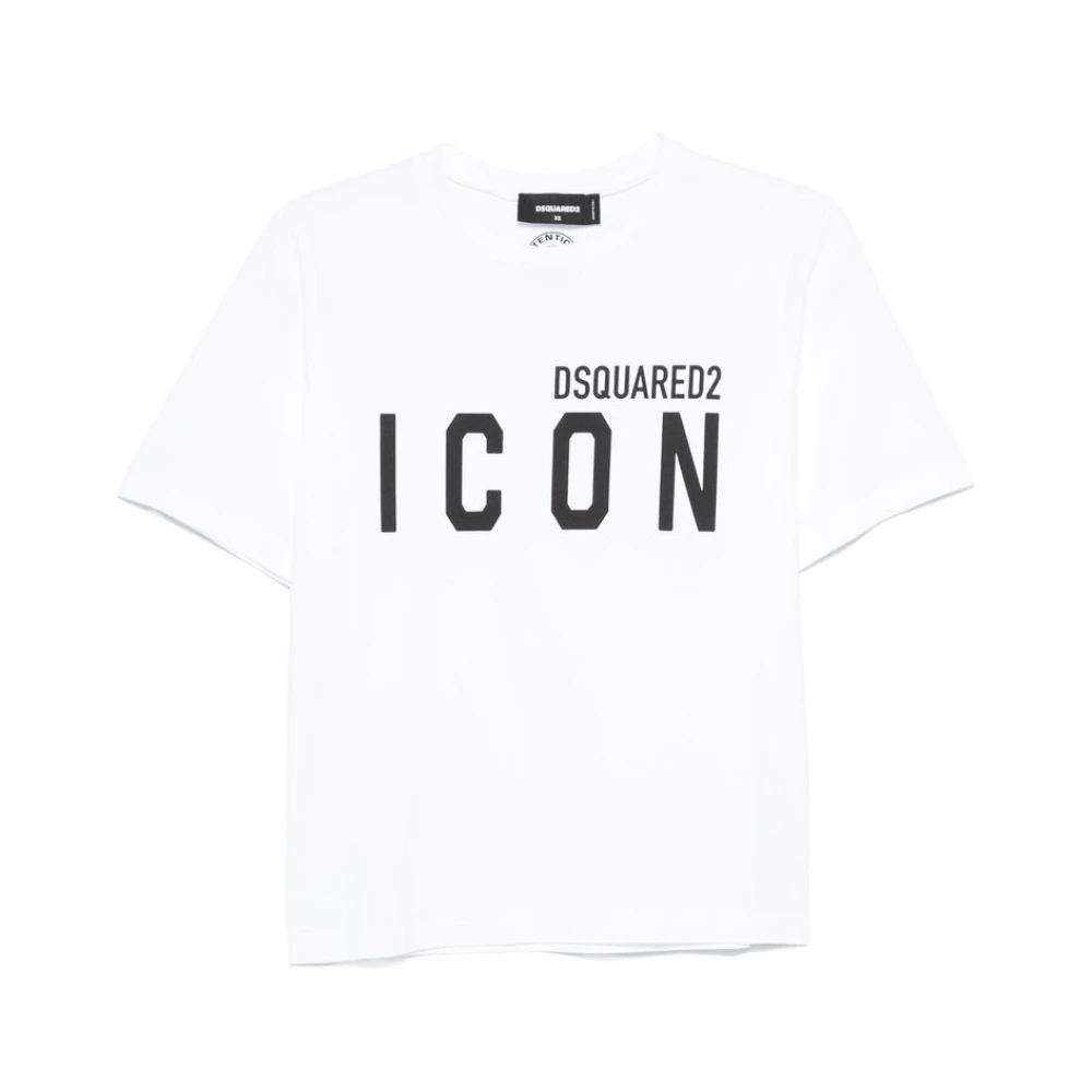 Dsquared2 Wit Icon Print Crew Neck T-shirt White Dames