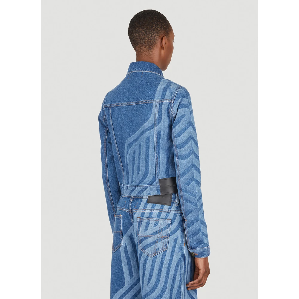 Ahluwalia Denim Jack met Laser Motief Blue Dames