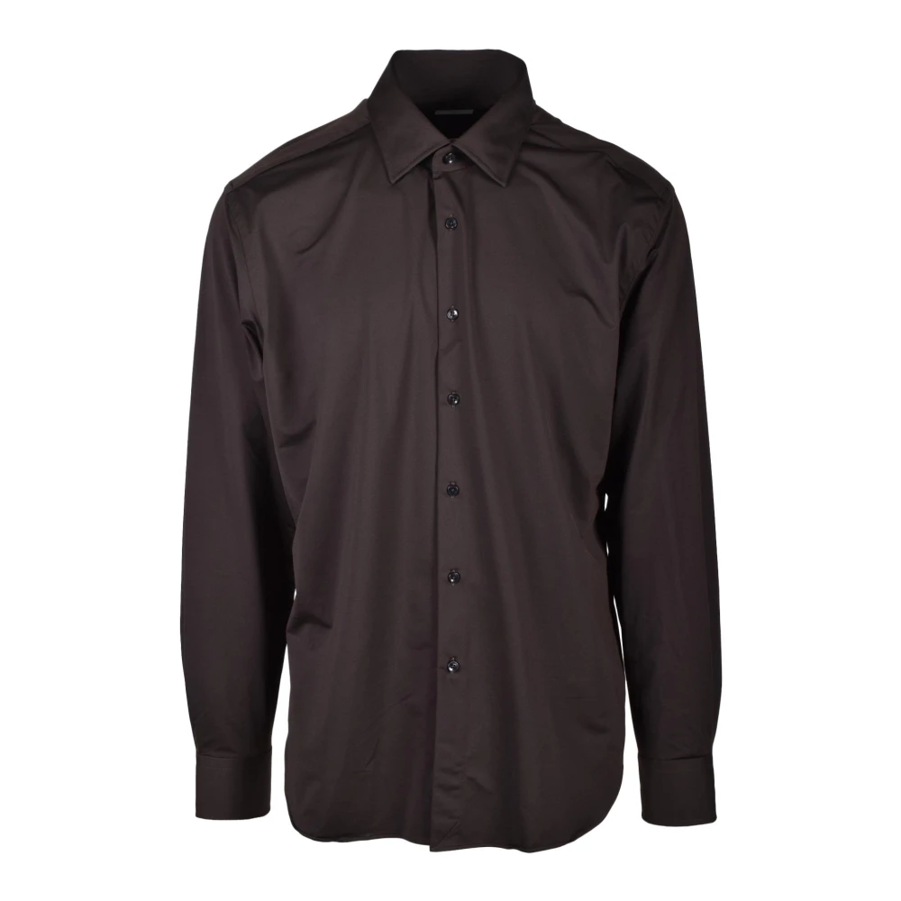 Xacus Elegante Shirt met Stretchstof Brown Heren