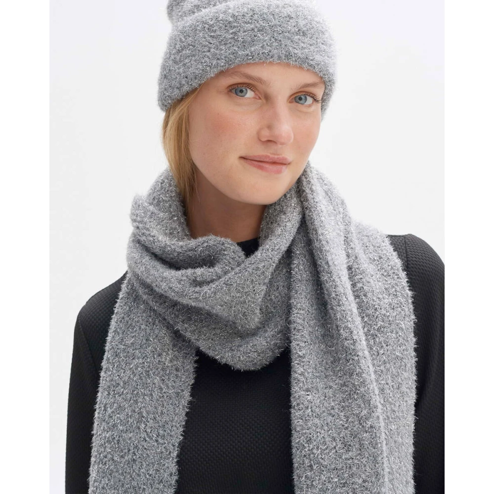 Opus Elegante Sjaal met Aglezi Sjaal Detail Gray Dames