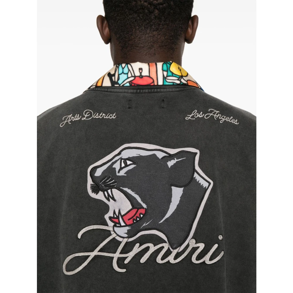 Amiri Gestoofde T-shirt met ronde hals Black Heren