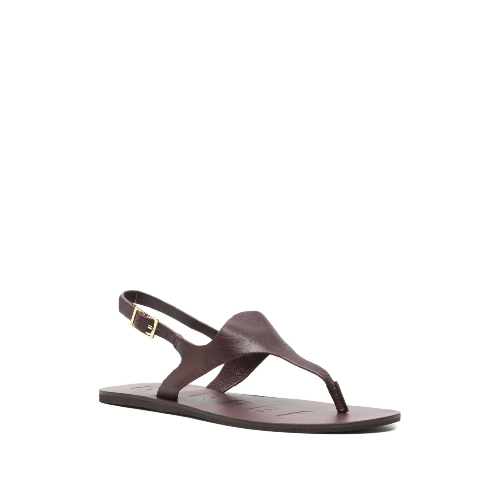 Manebí Leren Slingback Platte Sandalen
