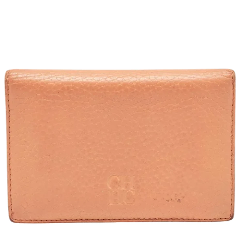 Carolina Herrera Pre-owned Leather wallets Orange Dames