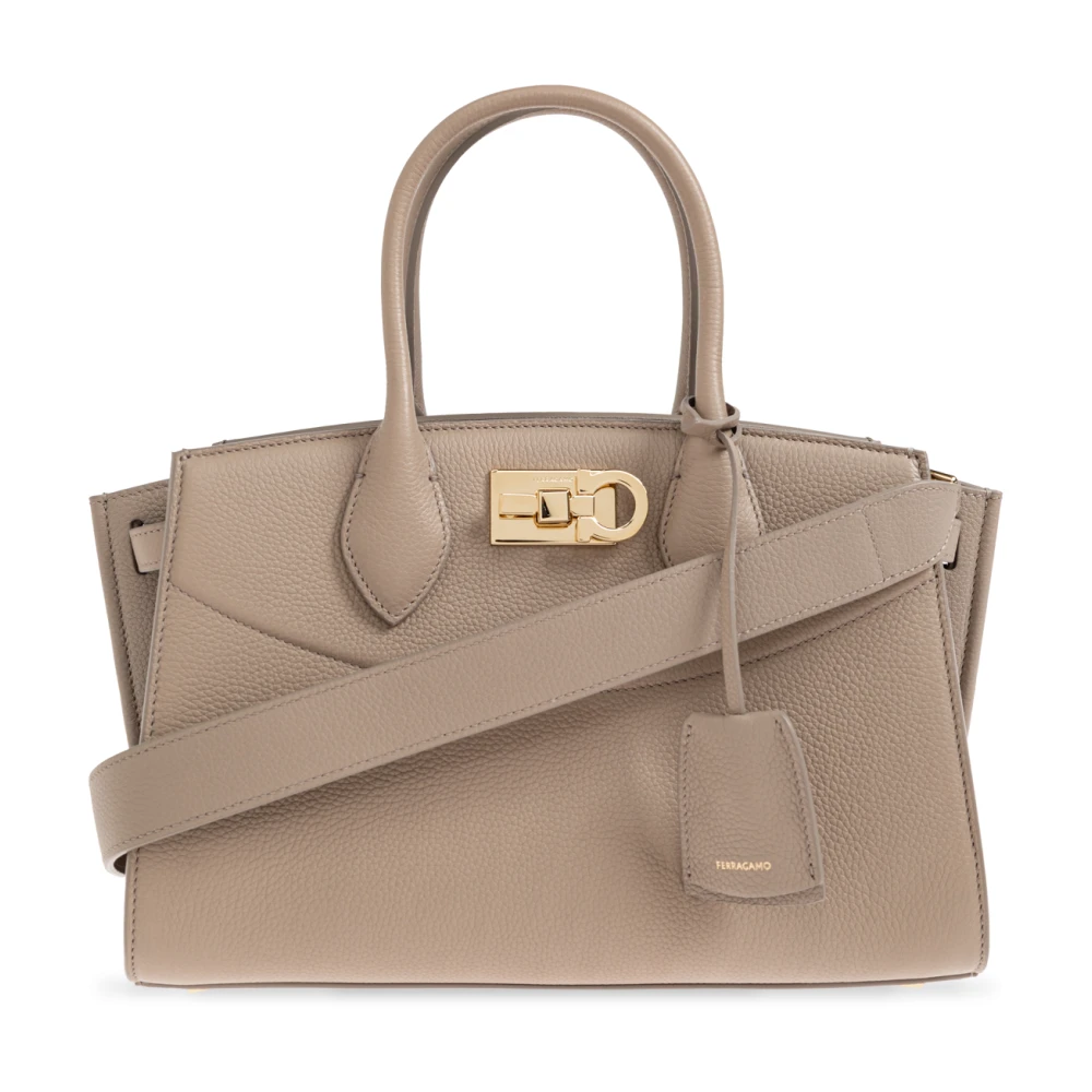 Ferragamo , Handbags, Female, Beige, One Size, Studio Soft Small