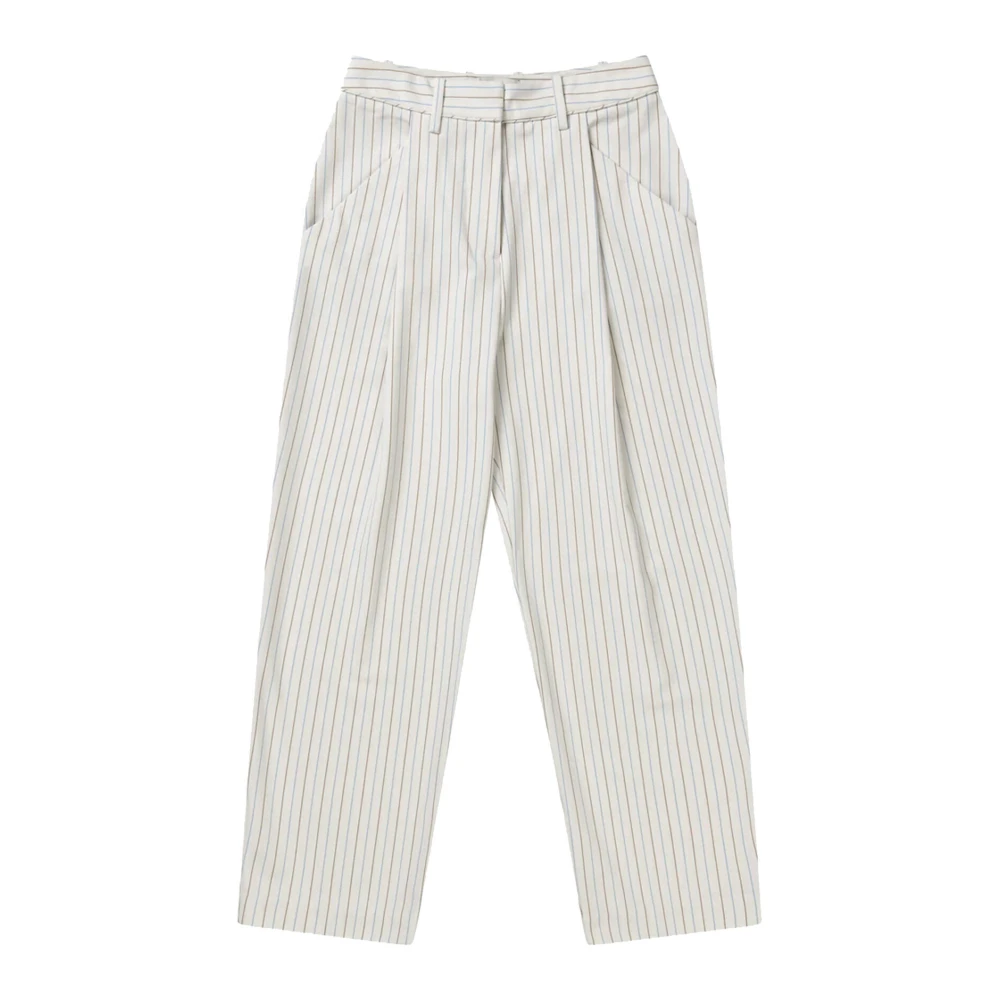 Munthe Gestreepte pakbroek met elegante details White Dames