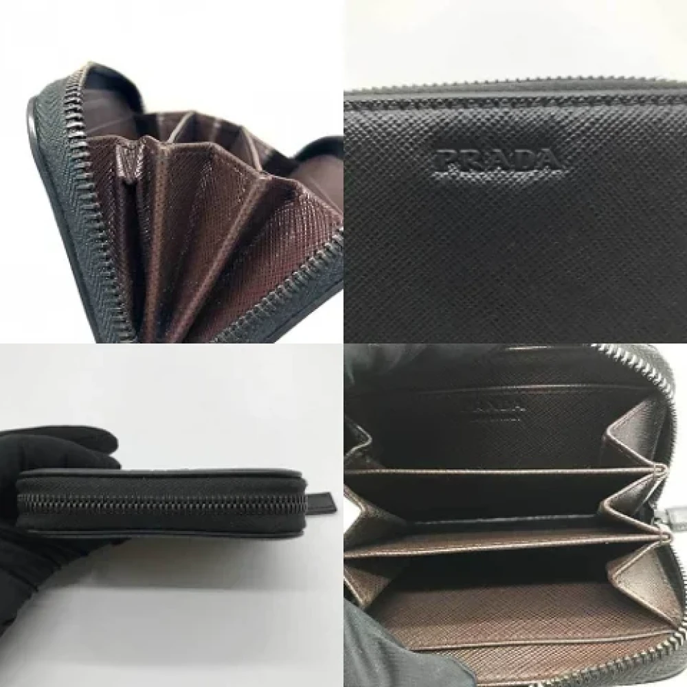 Prada Vintage Pre-owned Leather wallets Black Dames