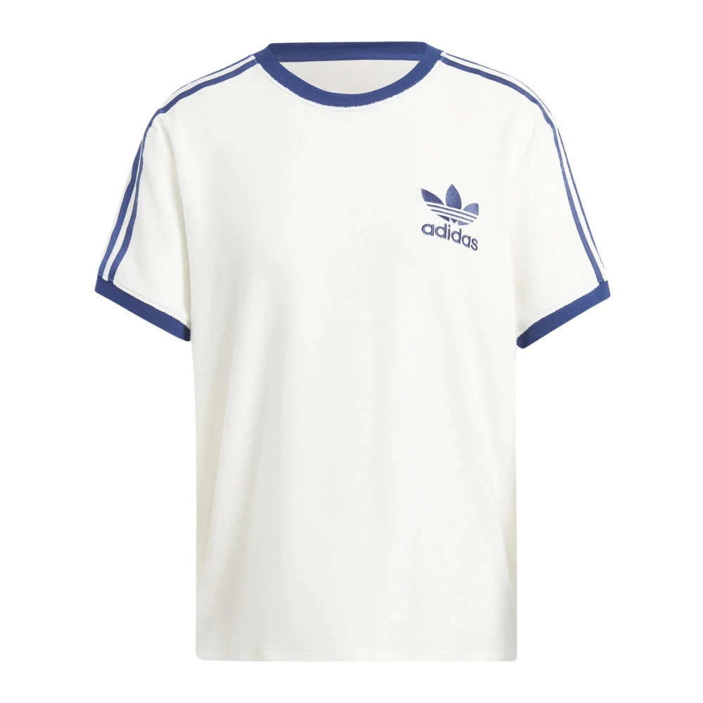 adidas Originals Witte Terry T-shirt met 3 Strepen White Dames