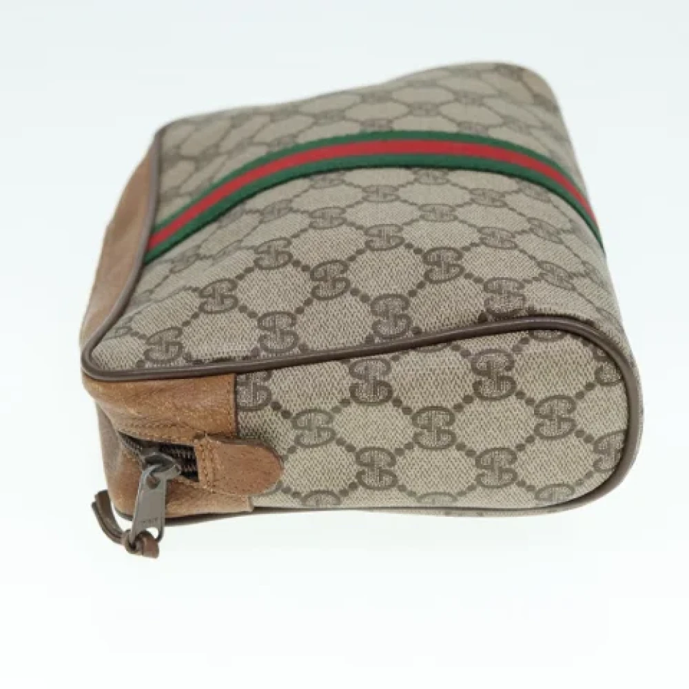 Gucci Vintage Pre-owned Leather clutches Beige Dames