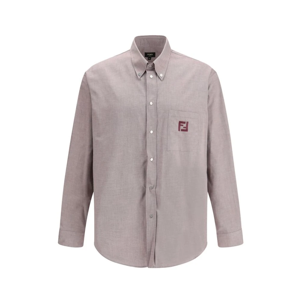 Fendi Men's Red Oxford Cotton Shirt - Casual Shirts - M- Shirts