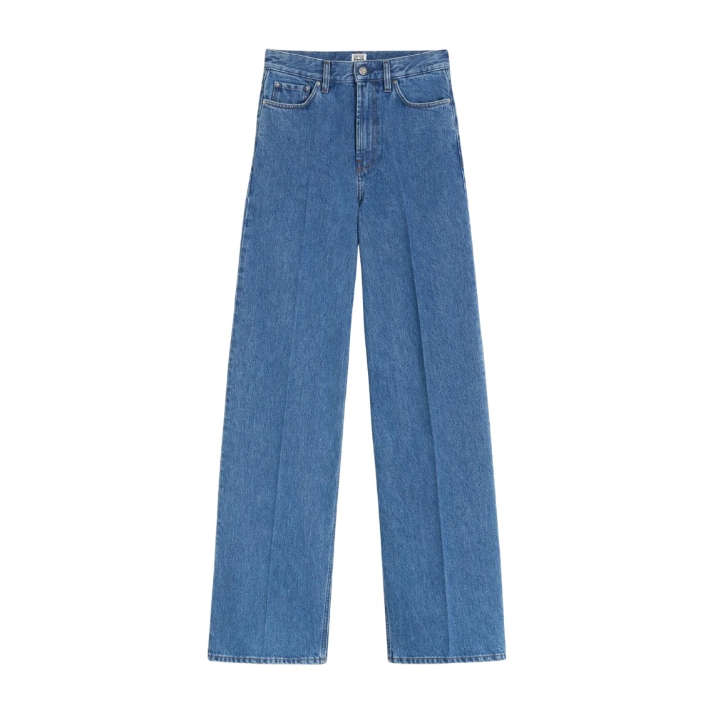 TotêMe Retro Wide Leg Denim Broek Blue Dames