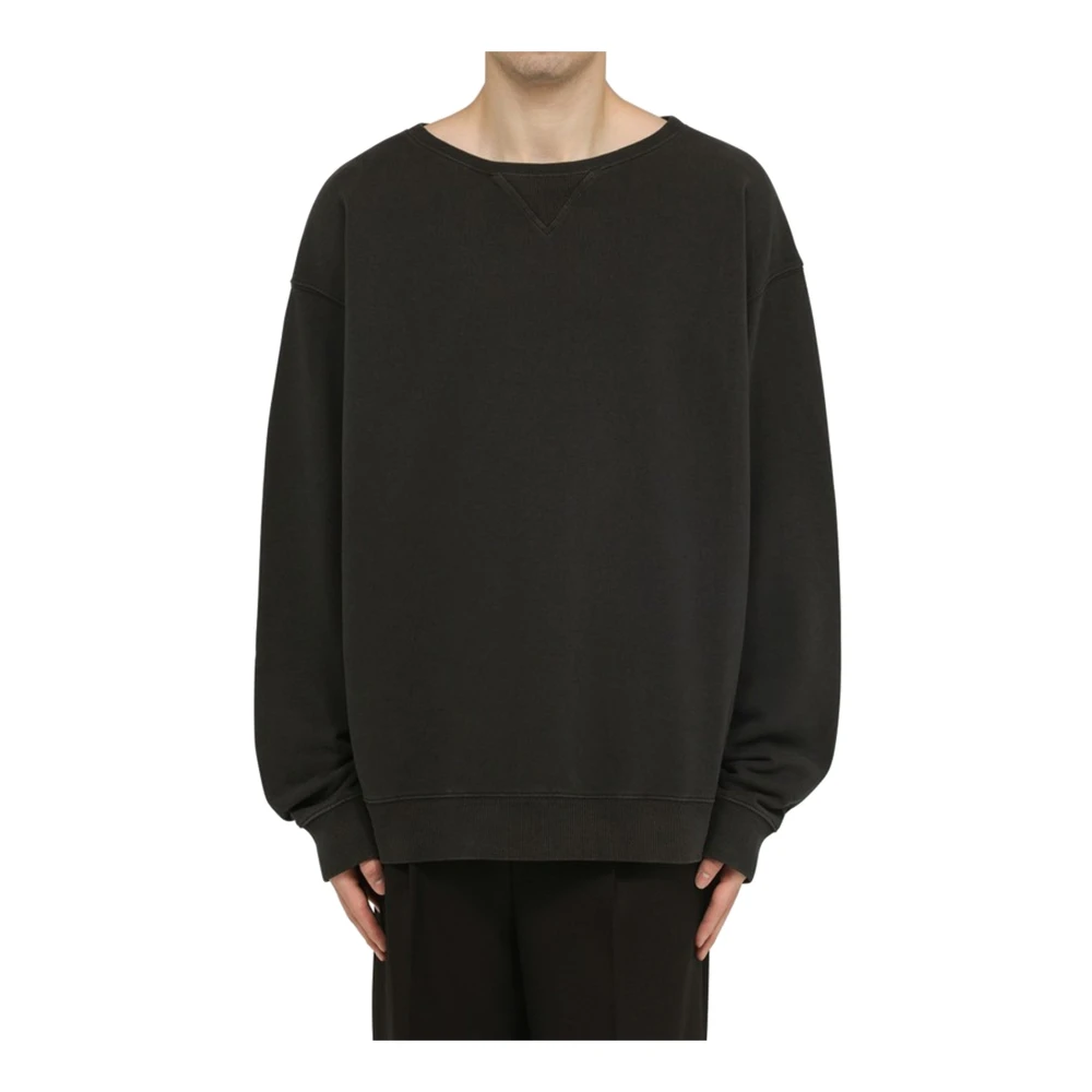 Maison Margiela Zwarte Grafische Print Oversized Sweatshirt Black Heren