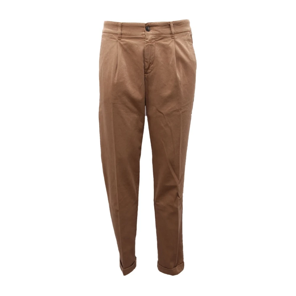 Eleventy Mannelijk Bruin Broeken Heren, W33, Katoen, Katoenen Broek Met Omgeslagen Pijpen