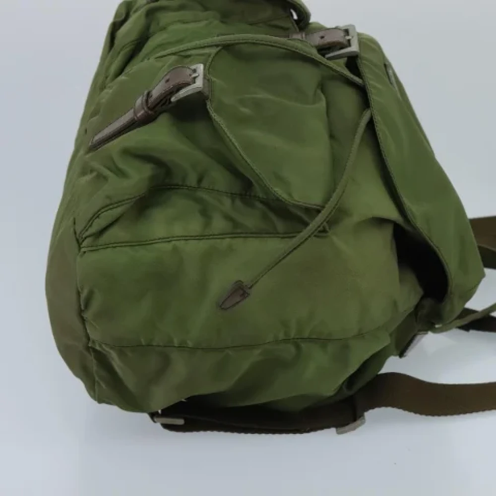 Prada Vintage Pre-owned Leather backpacks Green Dames