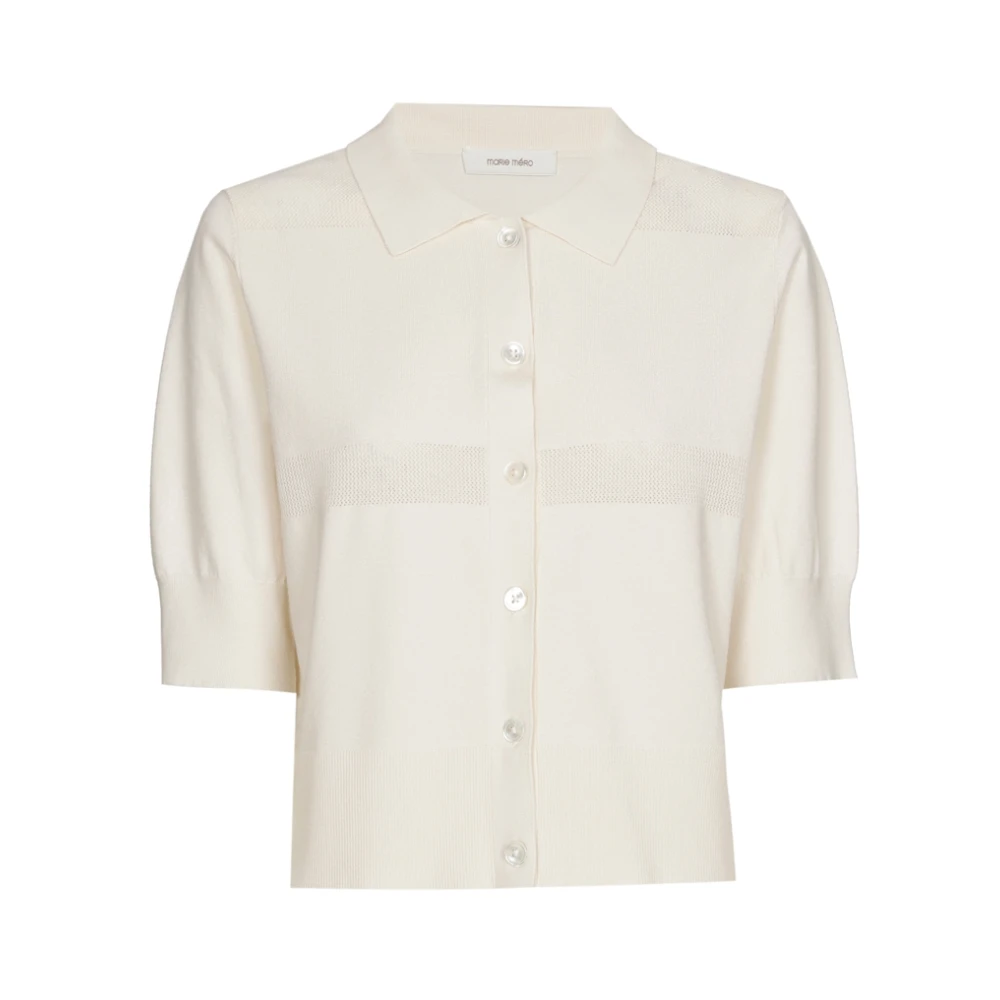 Marie Méro Elegante Knoopsluiting Vest Beige Dames