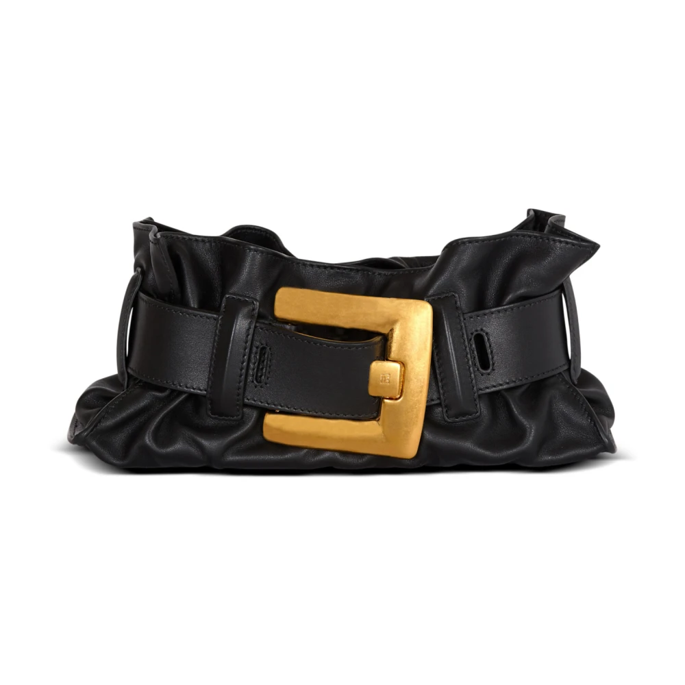 Balmain Kleine Anthem Schoudertas van kalfsleer Black Dames