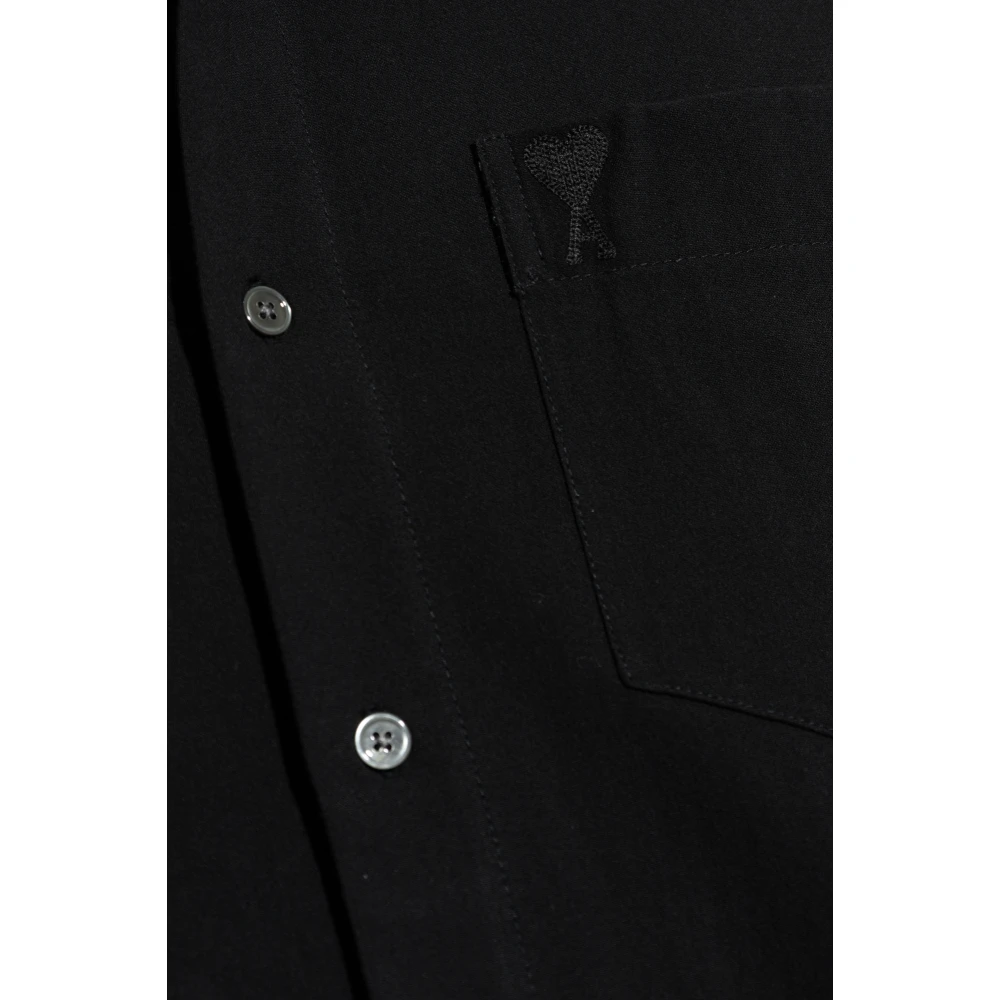 Ami Paris Katoenen overhemd met logo Black Heren