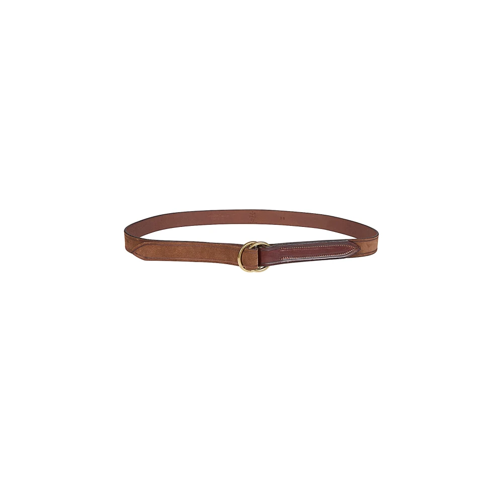 Eleventy Men's Brown Belts, 110 Cm, Vintage Suede Belt With Double Ring Closure