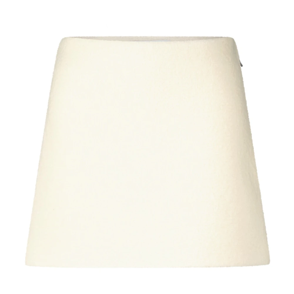 Msgm Wollen A-Lijn Mini Rok Beige Dames