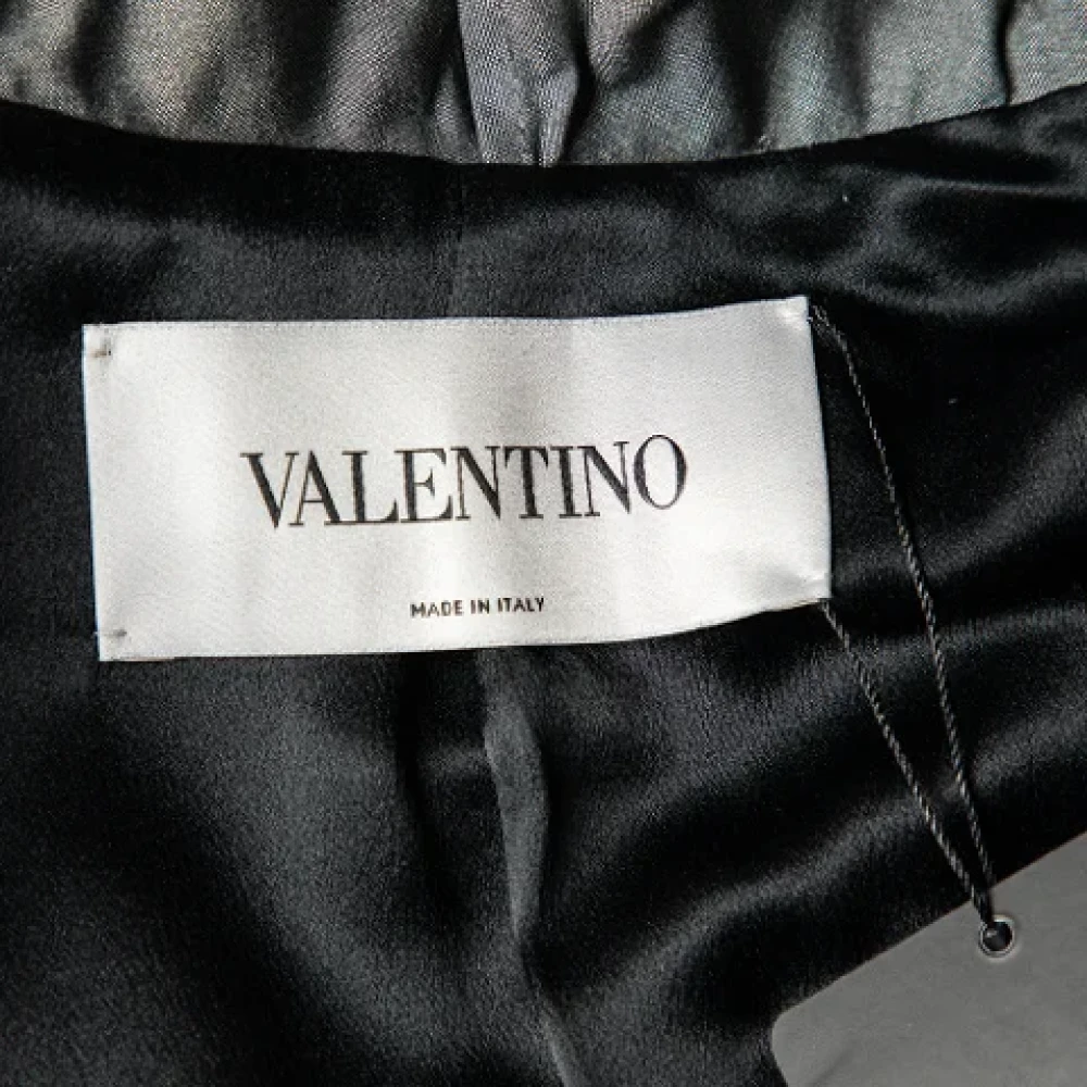 Valentino Vintage Pre-owned Silk outerwear Gray Dames
