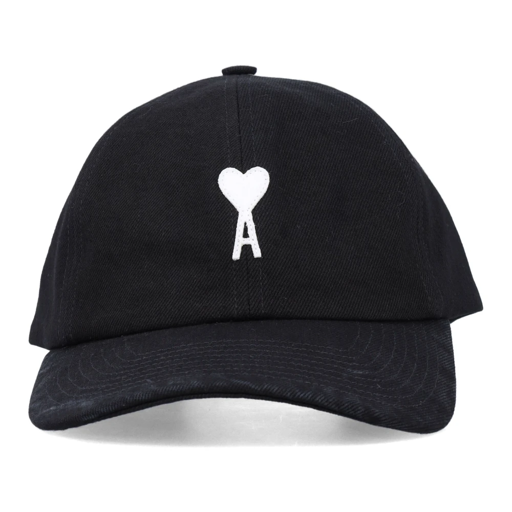 Ami Paris Men's Black Ami De Coeur Felt Cap - Hats & Caps - One Size - Accessories