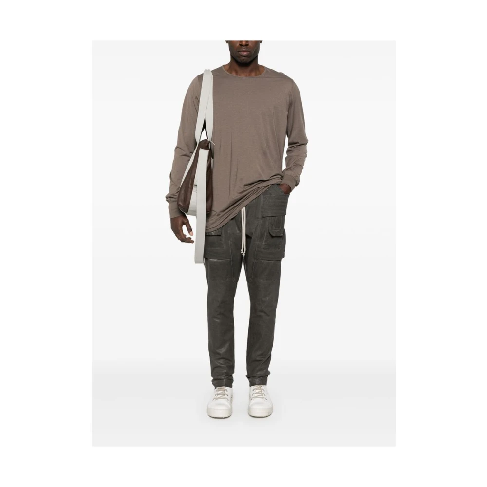 Rick Owens Donkere Schaduw Crew Neck Lange Mouwen Brown Heren