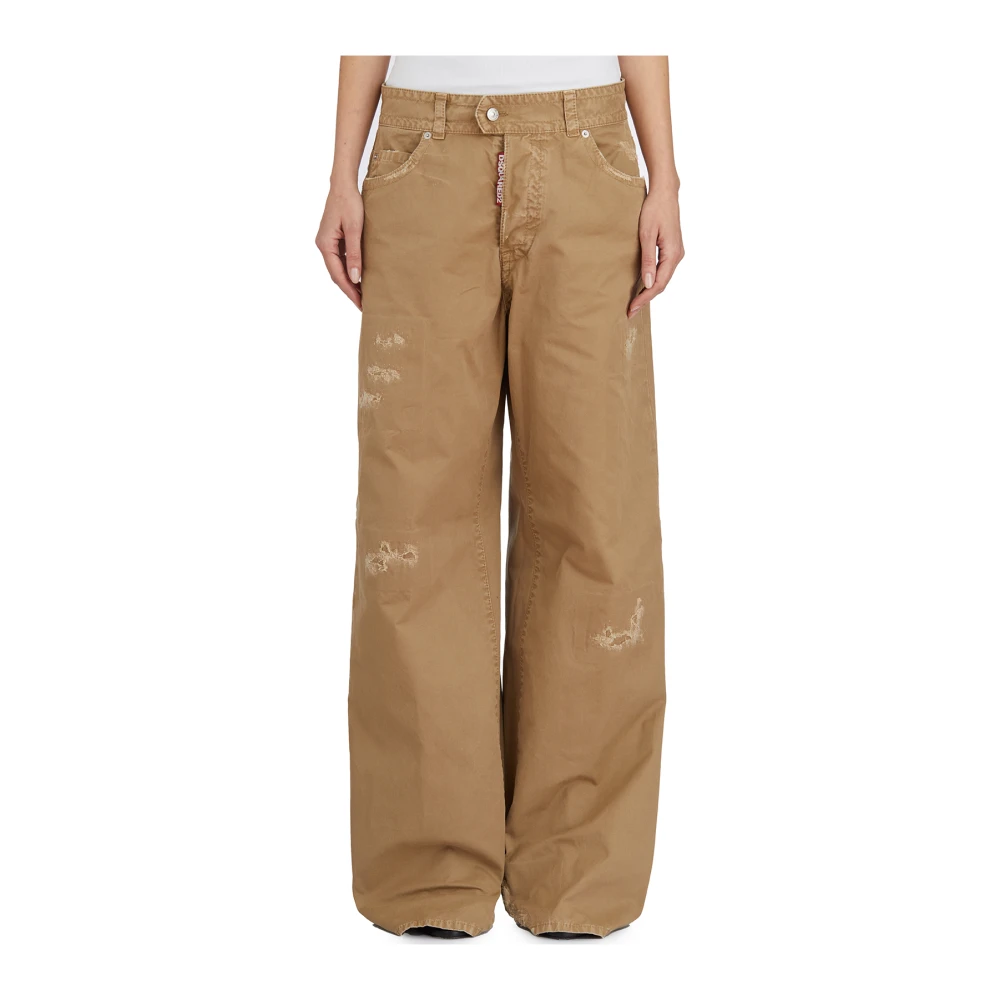 Dsquared2 Katoenen 9 tot 5 Broek Beige Dames