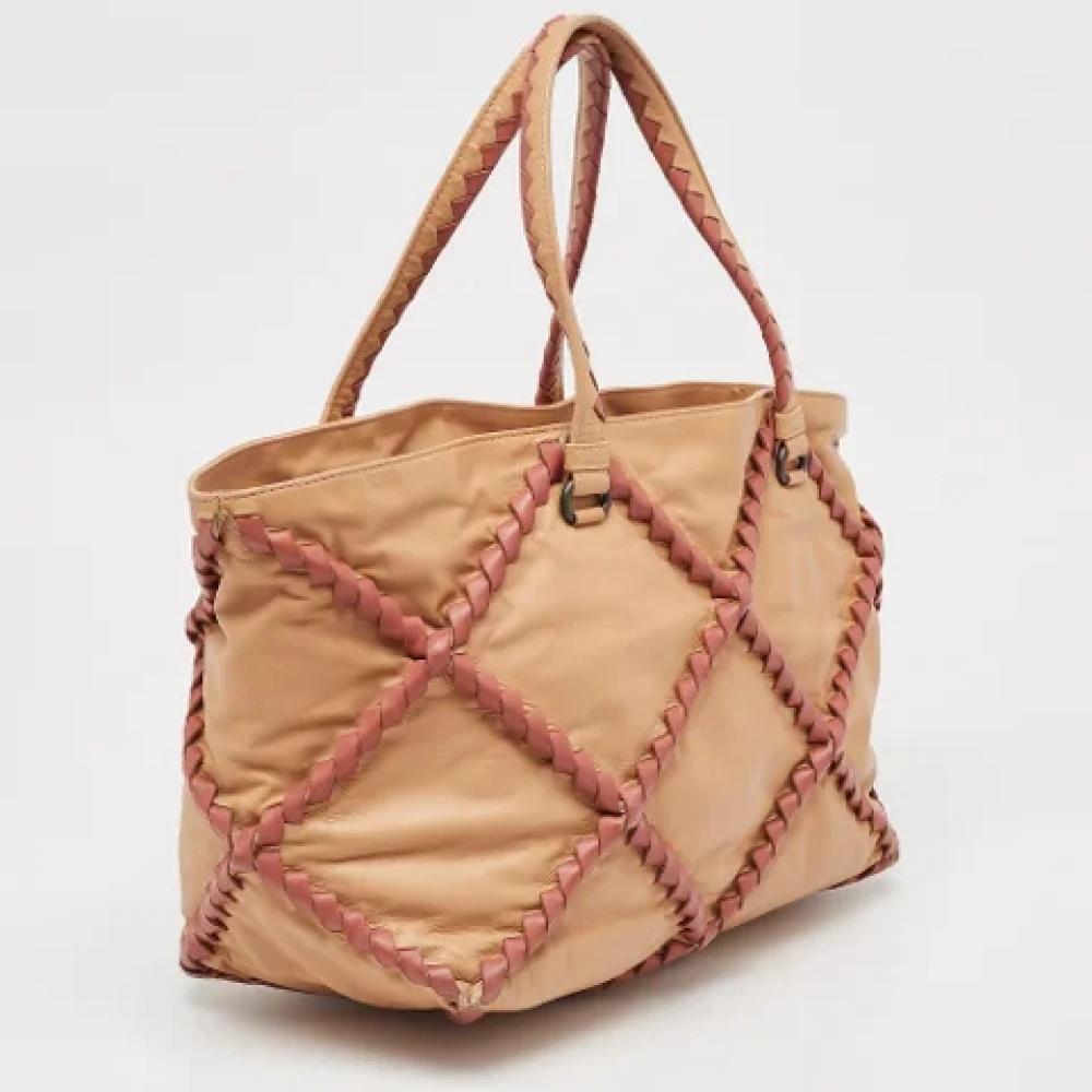 Bottega Veneta Vintage Pre-owned Leather totes Beige Dames