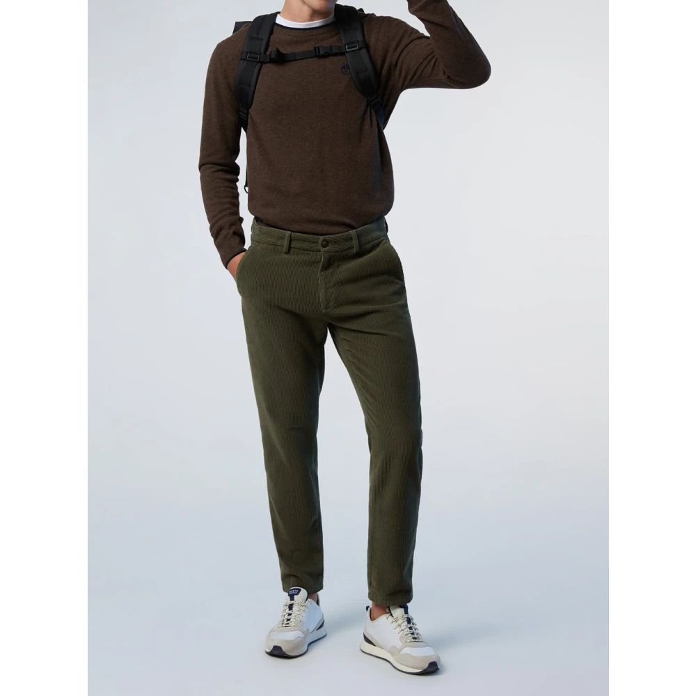 North Sails Bruine Crewneck Sweater Contrast Trim Brown Heren