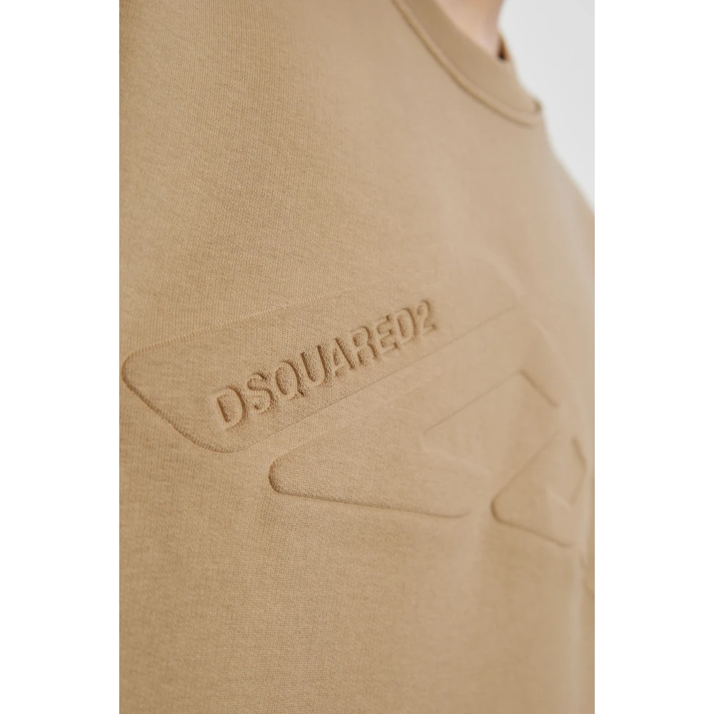 Dsquared2 T-shirt met logo Beige Heren