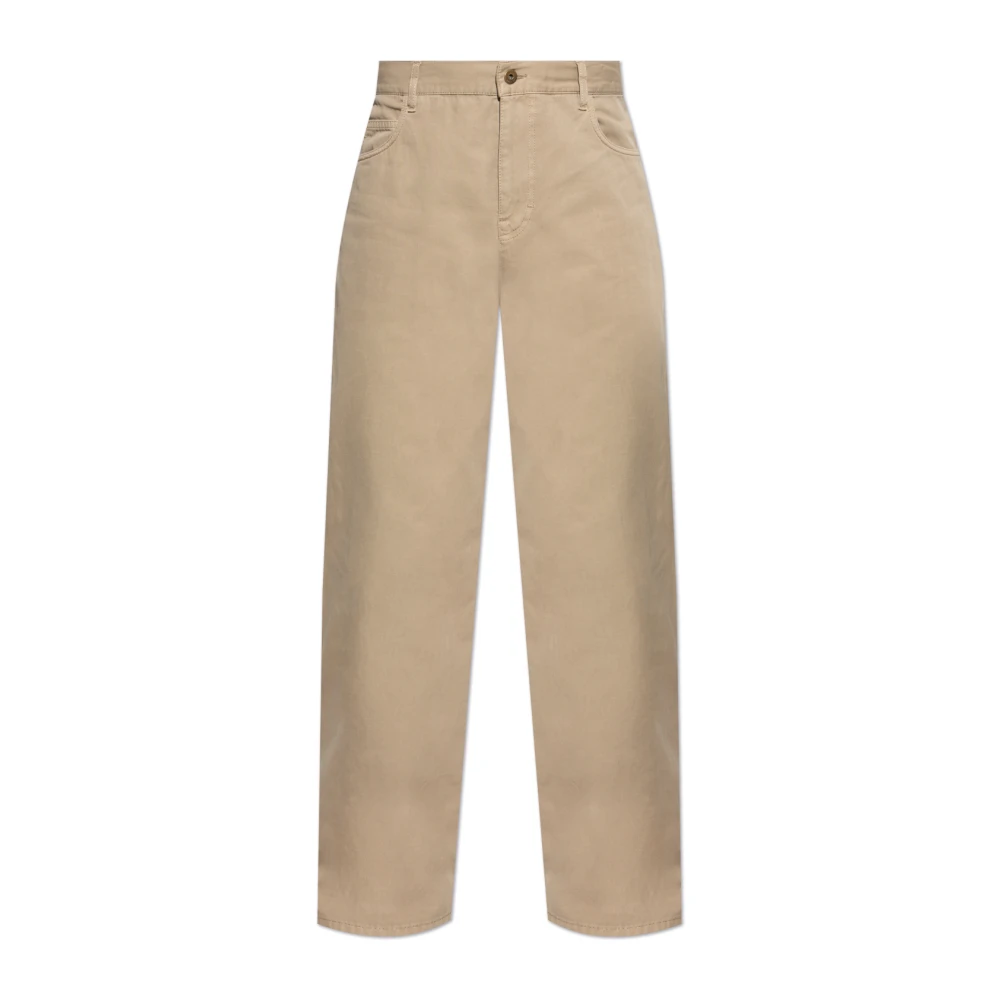 Burberry Men's Beige Straight Trousers, L, Straight-Leg Trousers