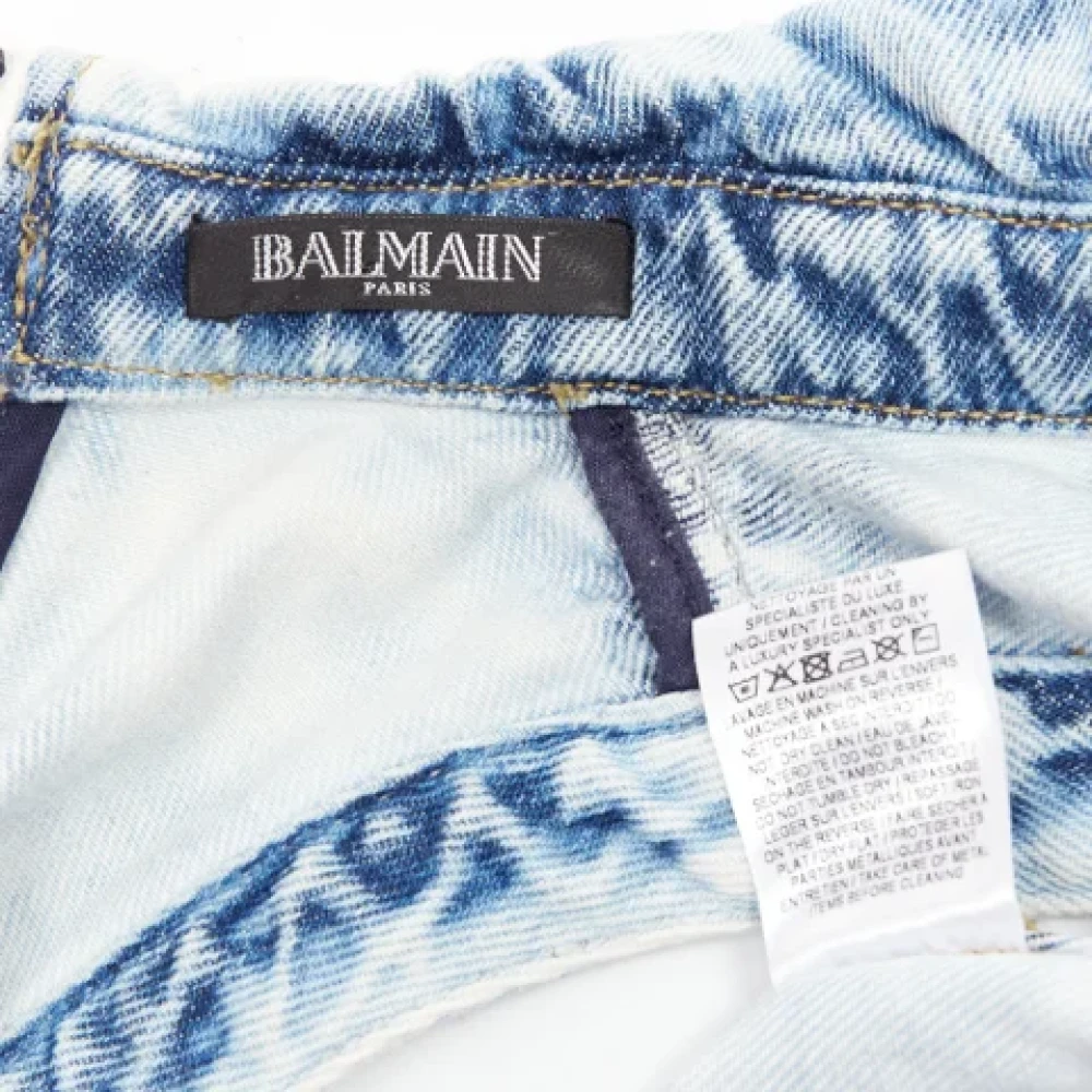 Balmain Pre-owned Denim dresses Blue Dames
