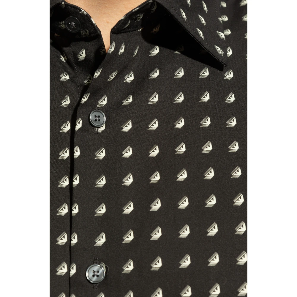 Emporio Armani Shirt met korte mouwen Black Heren