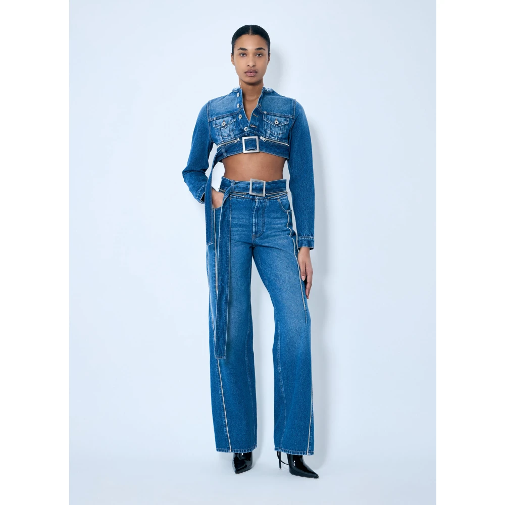 Jean Paul Gaultier Ritssluiting Denim Jacket Blue Dames
