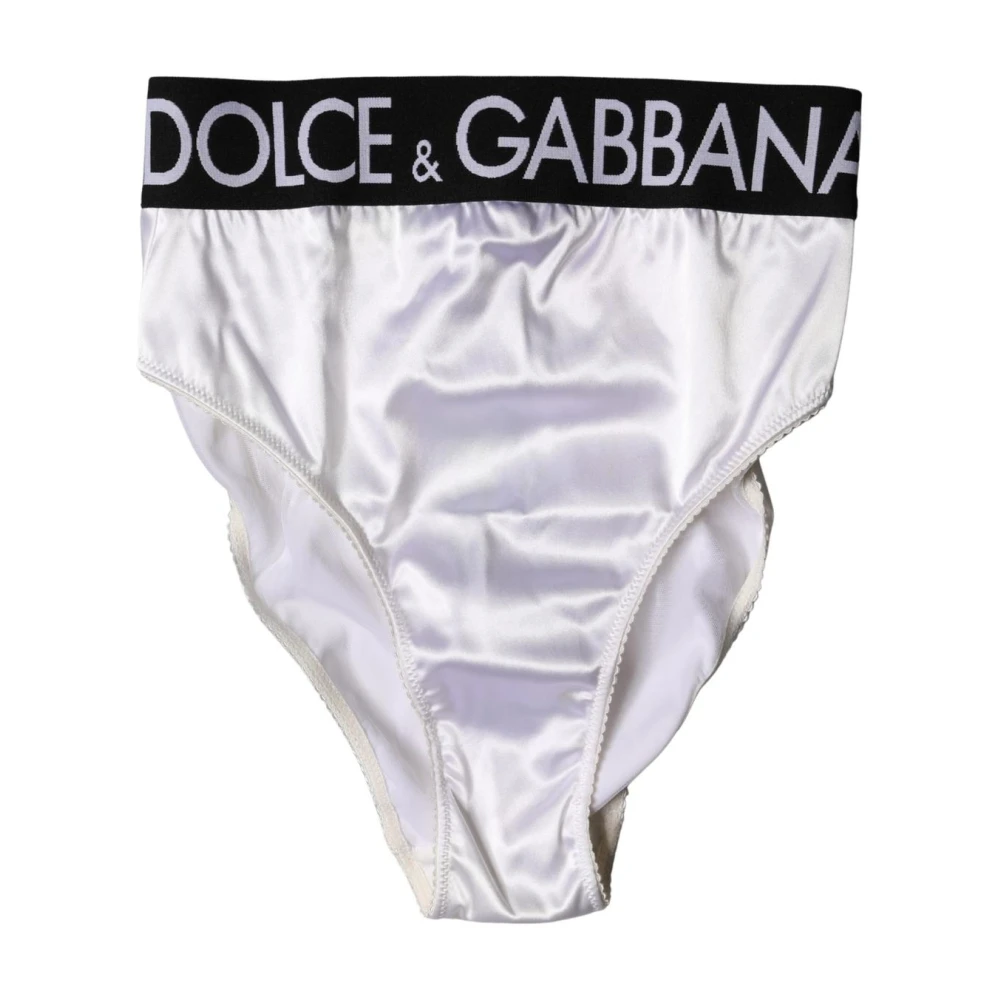 Dolce & Gabbana Vrouw Wit Ondergoed Dames, S, Logo Brief High Waist Panty