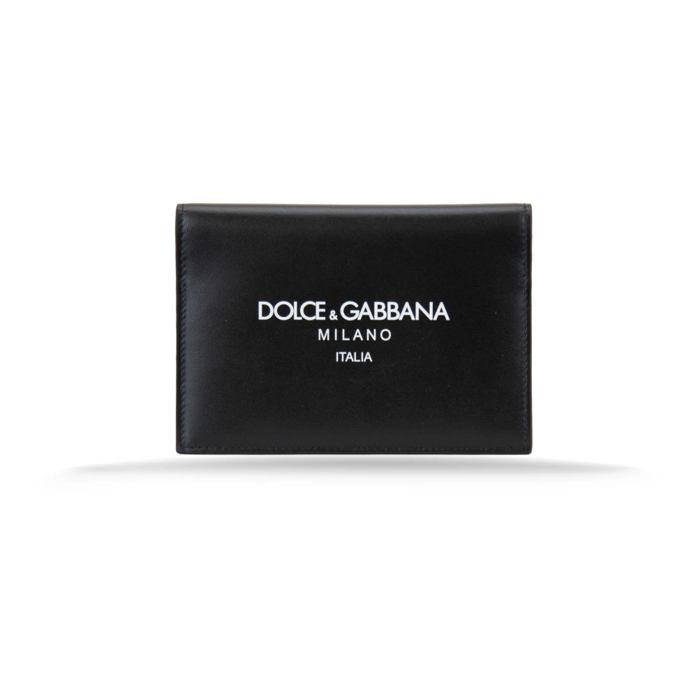 Dolce & Gabbana Men's Black Wallets & Cardholders, One Size, Leather Passport Holder With Card Slots