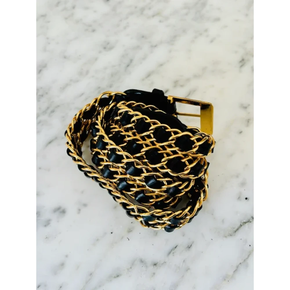 Chanel Vintage Pre-owned Leather belts Yellow Dames