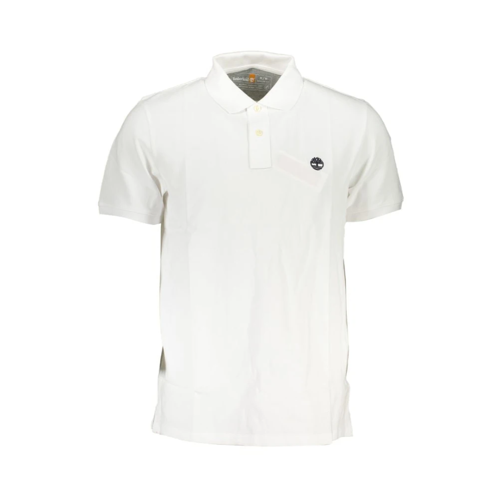 Timberland Men's White Cotton Polo Shirt With Logo
