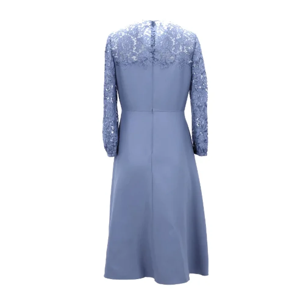 Valentino Vintage Pre-owned Wool dresses Blue Dames