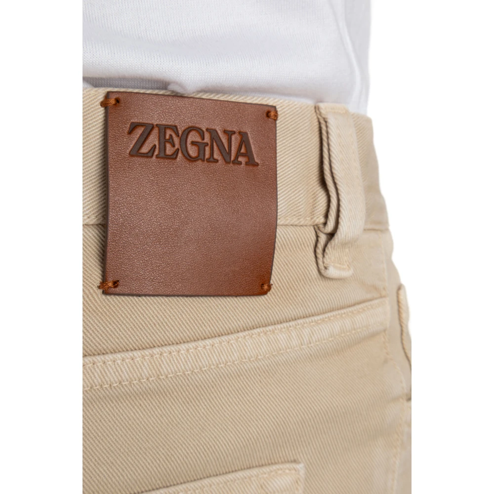 Ermenegildo Zegna Slim-fit Trousers Beige Heren