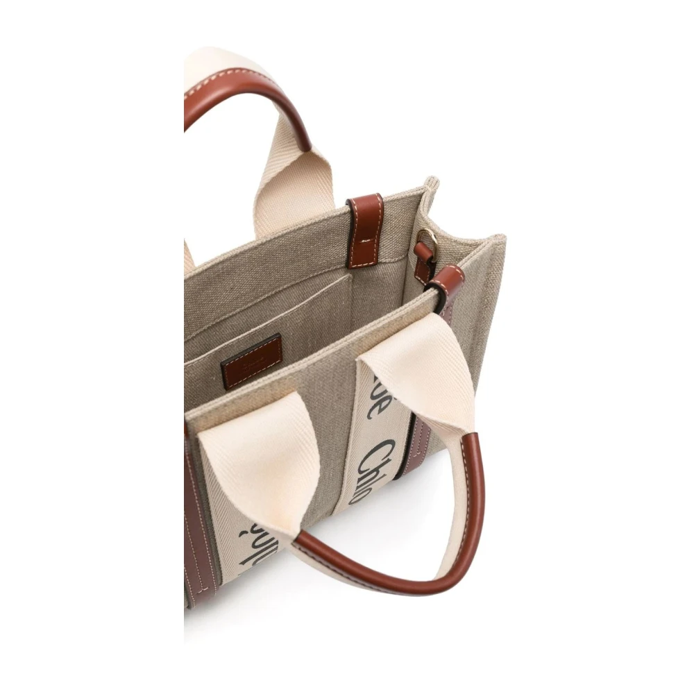 Chloé Bruine Woody Kleine Tote Tas Brown Dames
