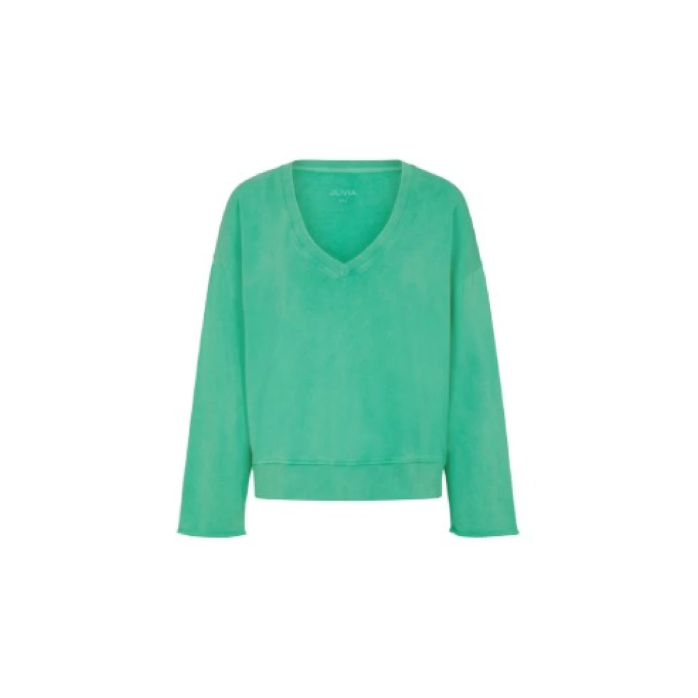 Juvia Groene Modieuze Sweatshirt Green Dames