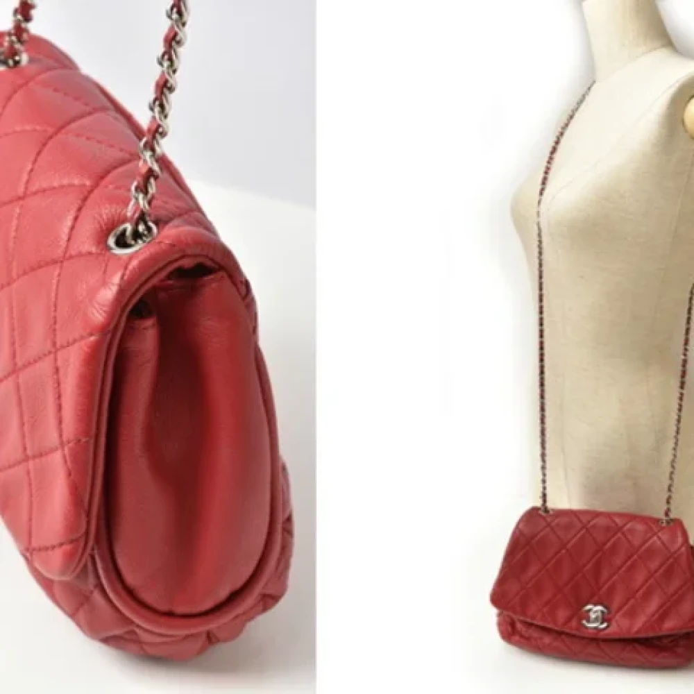 Chanel Vintage Pre-owned Leather shoulder-bags Red Dames
