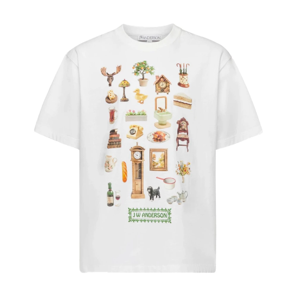 JW Anderson Diorama Print Wit T-shirt White Heren
