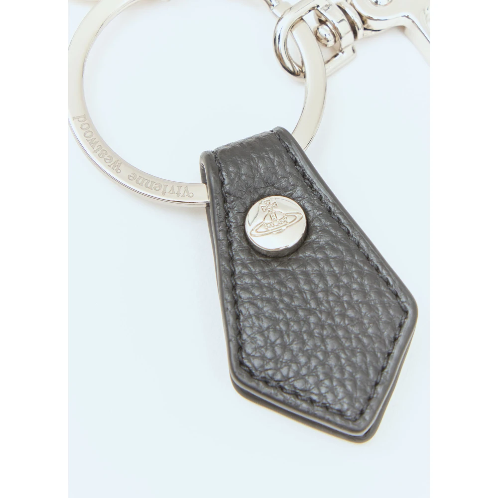 Vivienne Westwood Gepolijste 3D Orb Sleutelhanger Hanger Black Unisex