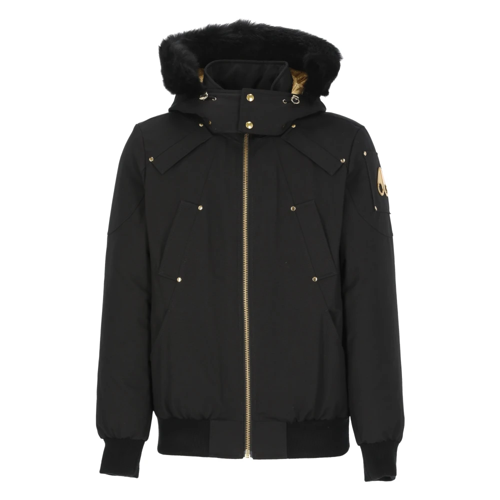 Moose Knuckles Zwarte donsjas met hoge kraag Black Heren