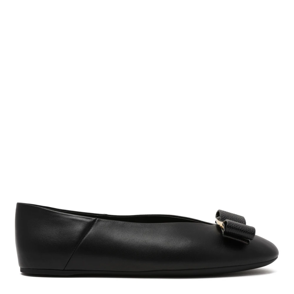 Ferragamo Women's Black Ballerina Shoes, 6 Uk, Vara Ballet Flats