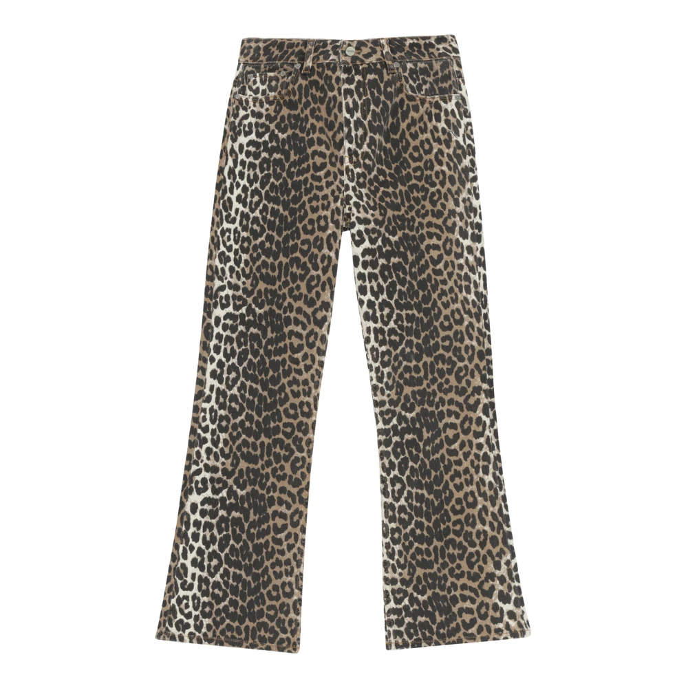 Leopard Print Cropped Denim Jeans