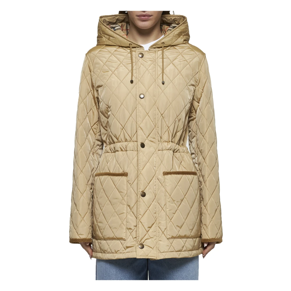 Burberry Lichtgewicht Gewatteerde Beige Jas Beige Dames