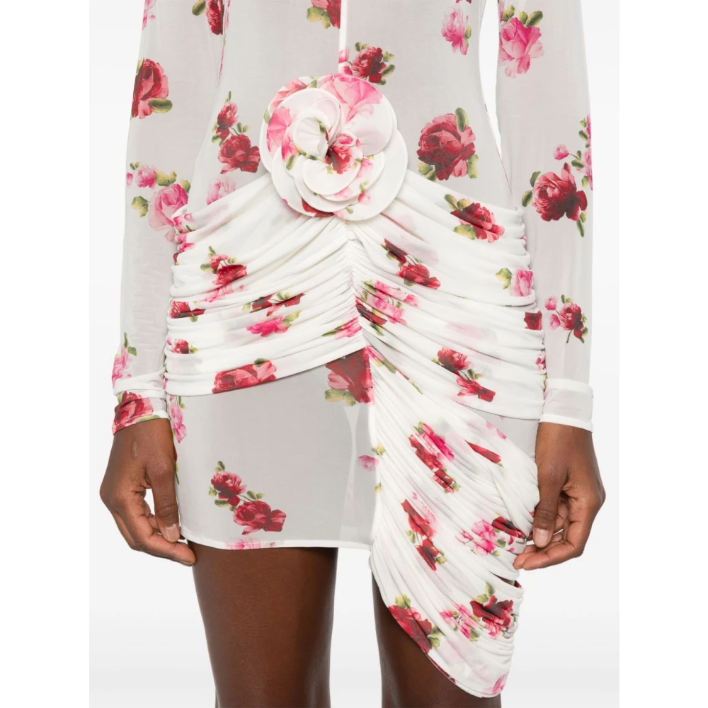 Magda Butrym Bloemen Midi Jurk Bianco Aw24 Multicolor Dames